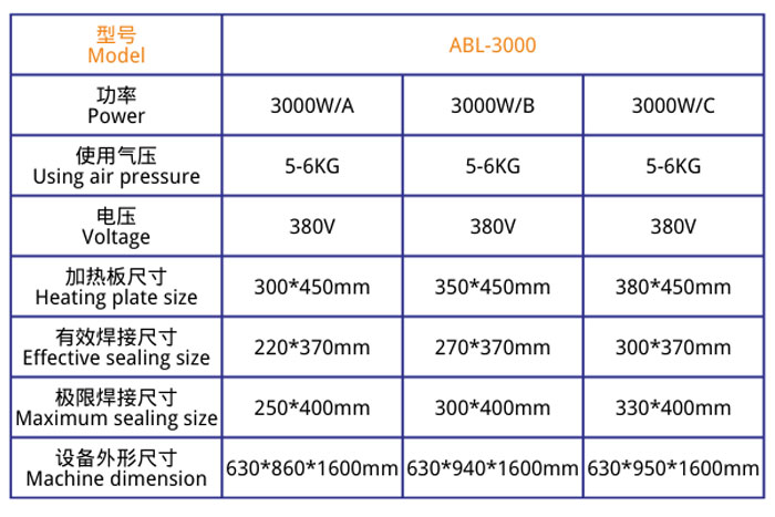 立體式醫(yī)療熱合機JL-3000技術(shù)參數(shù)